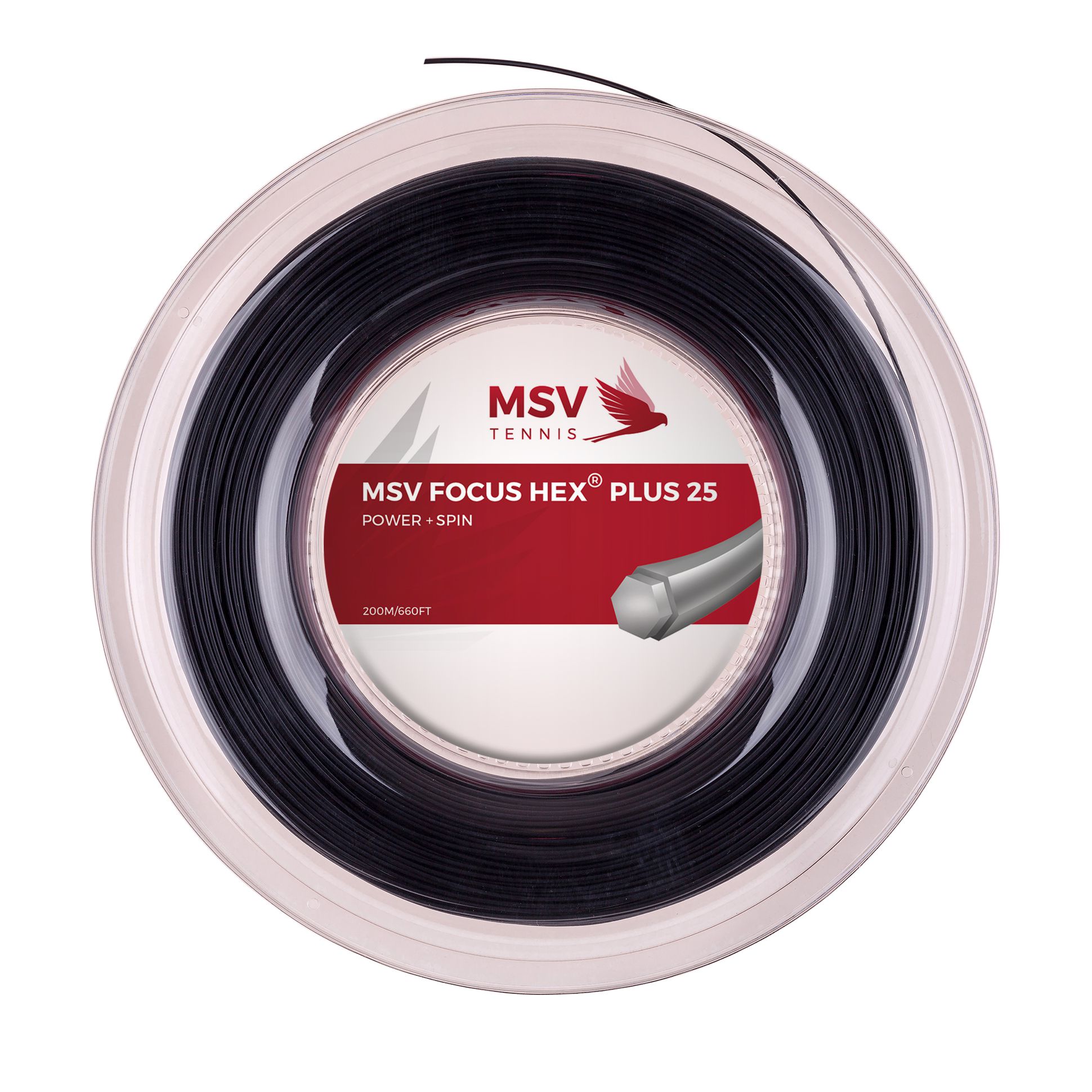 MSV Focus HEX® Plus 25 Tennissaite 200m 1,20mm schwarz